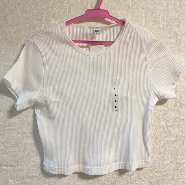 UNIQLO(ユニクロ)のユニクロ　コットンリブクルーネッククロップドT レディースのトップス(Tシャツ(長袖/七分))の商品写真