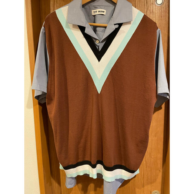 SUNSEA(サンシー)のTTT_MSW 21ss Knit Vest Docking Shirt メンズのトップス(ニット/セーター)の商品写真