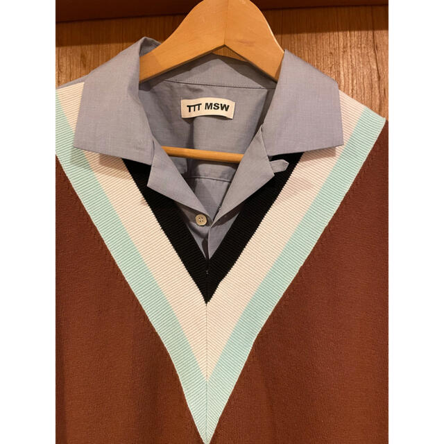 SUNSEA(サンシー)のTTT_MSW 21ss Knit Vest Docking Shirt メンズのトップス(ニット/セーター)の商品写真