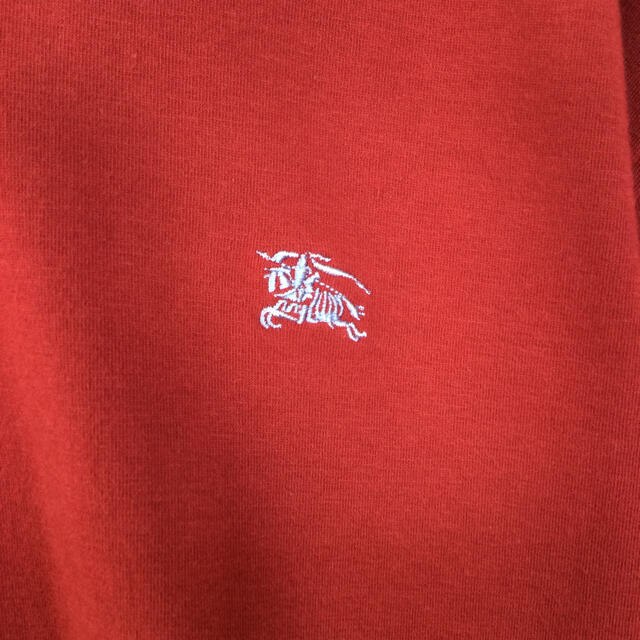 BURBERRY BLACK LABEL(バーバリーブラックレーベル)の【美品】バーバリーブラックレーベル　ポロシャツ　ナイトホース刺繍　赤色 メンズのトップス(ポロシャツ)の商品写真