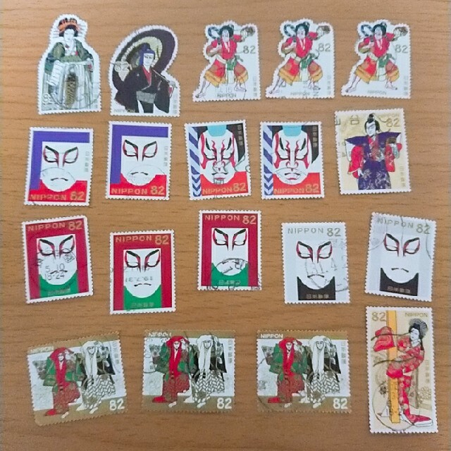 使用済切手 歌舞伎 19枚 エンタメ/ホビーのコレクション(使用済み切手/官製はがき)の商品写真