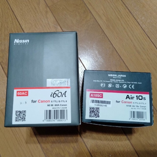 Canon(キヤノン)の【数回使用】i60A ＋ air10s（キャノン用）ニッシンストロボ＆コマンダー スマホ/家電/カメラのカメラ(ストロボ/照明)の商品写真