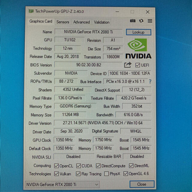 GeForce RTX 2080 Ti 11GB、Asetek 740GN 水冷