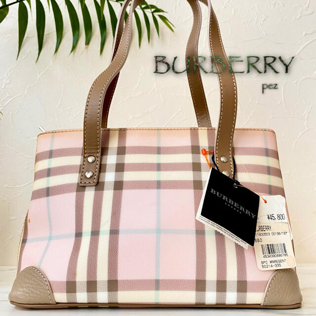 新品未使用 BURBERRY バーバリー 45，800円 レザーハンドバッグ-