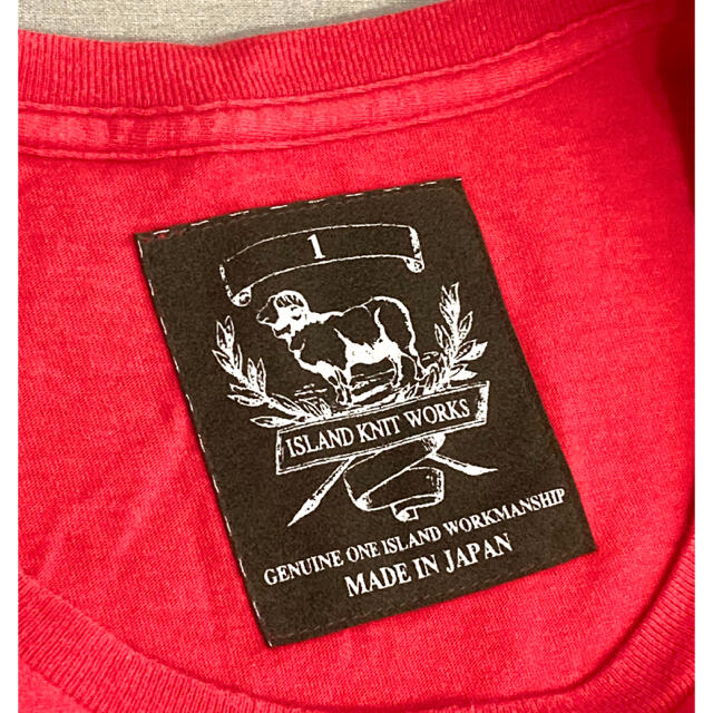 YAECA(ヤエカ)のISLAND KNIT WORKS 半袖 カットソー Tシャツ 切替 red レディースのトップス(Tシャツ(半袖/袖なし))の商品写真