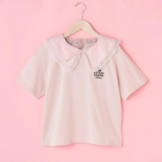 メゾピアノジュニア(mezzo piano junior)のメゾピアノ新品新作タグ付きギンガムビッグカラー半袖Tシャツ140(Tシャツ/カットソー)