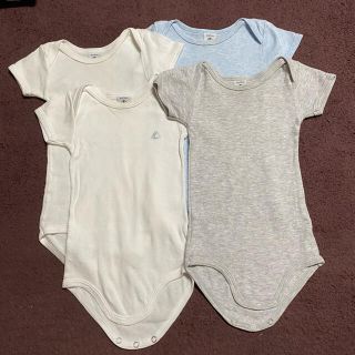 プチバトー(PETIT BATEAU)のプチバトー ロンパース  肌着 ４点セット(肌着/下着)