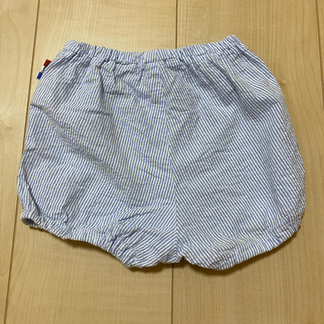 mikihouse(ミキハウス)のミキハウス　ブルーストライプ　ブルマ　パンツ　70-80センチ キッズ/ベビー/マタニティのベビー服(~85cm)(パンツ)の商品写真