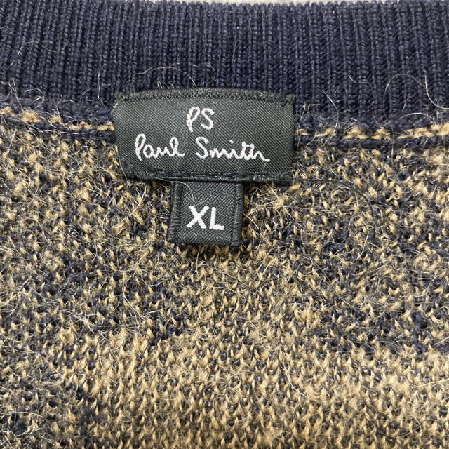 Paul Smith(ポールスミス)のポールスミス　ピーエス　千鳥　総柄　チェック　ウール　ニット　セーター　黄　XL メンズのトップス(ニット/セーター)の商品写真