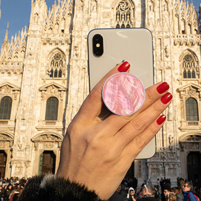 今週☀️POPSOCKETS・ポップソケット・スマホグリップ（アバロン　ピンク） スマホ/家電/カメラのスマホアクセサリー(iPhoneケース)の商品写真