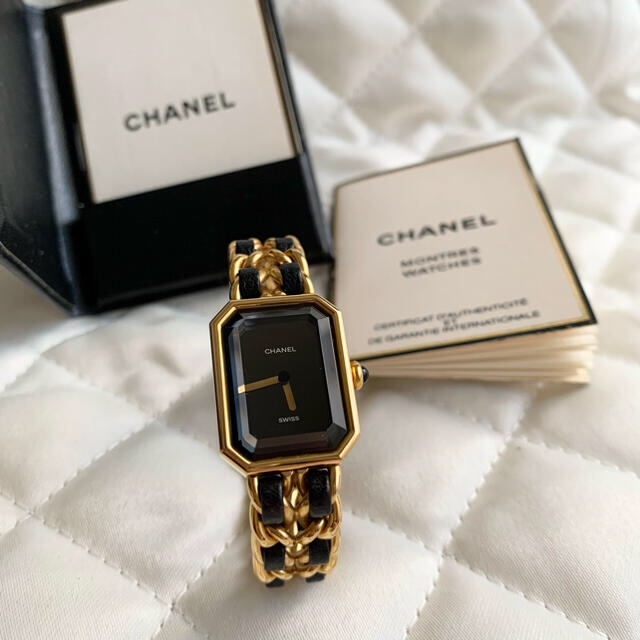 動作確認済！CHANEL プルミエールM クォーツ ブラック