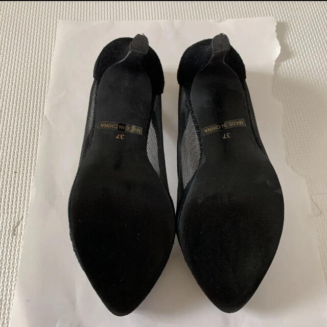 GRACE CONTINENTAL(グレースコンチネンタル)のグレースコンチネンタル　パンプス　刺繍　黒　シースルー  レディースの靴/シューズ(ハイヒール/パンプス)の商品写真
