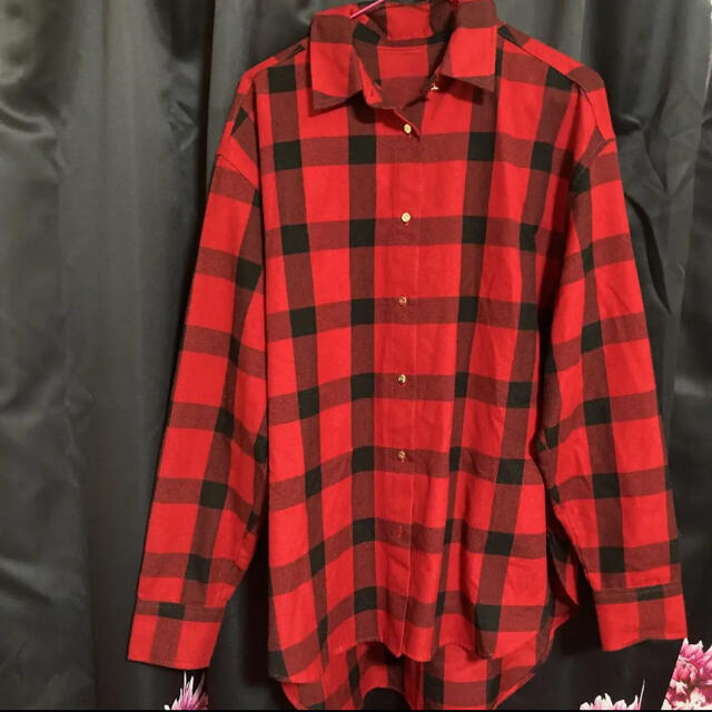 Rady バックロゴチェックシャツ M