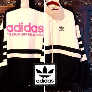 アディダス(adidas)のアディダス バイカラー ピンクロゴ ジャージ ジャケット ブルゾン パーカー (ブルゾン)