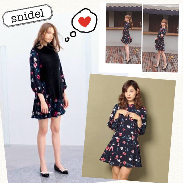 SNIDEL - snidel♡フラワージョーゼットワンピースの通販 by PEANUTS ...