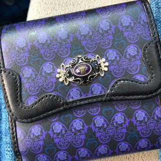 アナスイ(ANNA SUI)のアナスイ、ビジュー、パープル、黒、バタフライ、3つ折財布(財布)