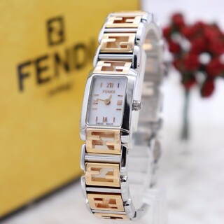 フェンディ(FENDI)の正規品【新品電池】FENDI 1200L/ピンクゴールド×ホワイトシェル 美品(腕時計)