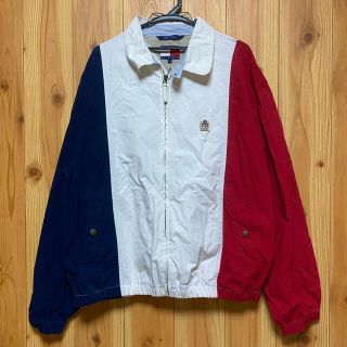 トミーヒルフィガー(TOMMY HILFIGER)の90s ヴィンテージ  トミー ロゴ刺繍 ビッグフラッグ 切替 スイングトップ(ブルゾン)