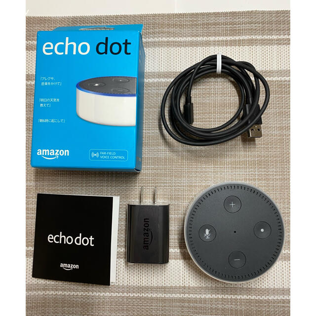 ECHO(エコー)の【良品】Amazon Echo Dot (第2世代) ホワイト x 2台 スマホ/家電/カメラのオーディオ機器(スピーカー)の商品写真