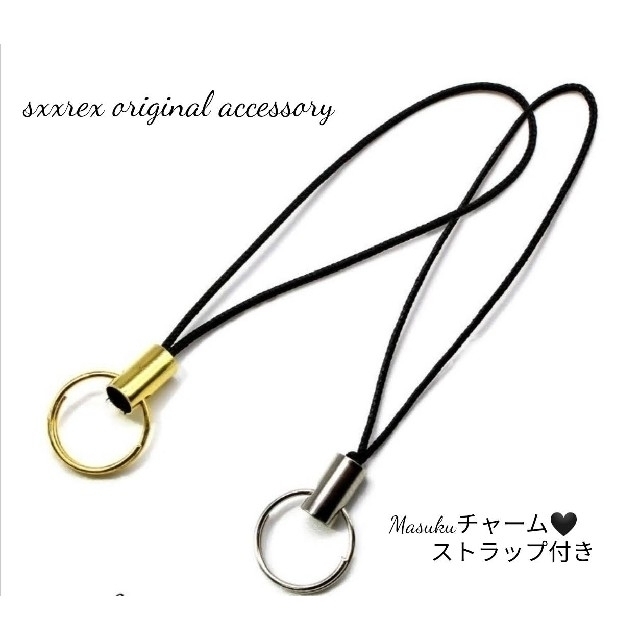 No.301 マスクチャーム🖤SWAROVSKIとパールデザインリングチャーム ハンドメイドのアクセサリー(チャーム)の商品写真