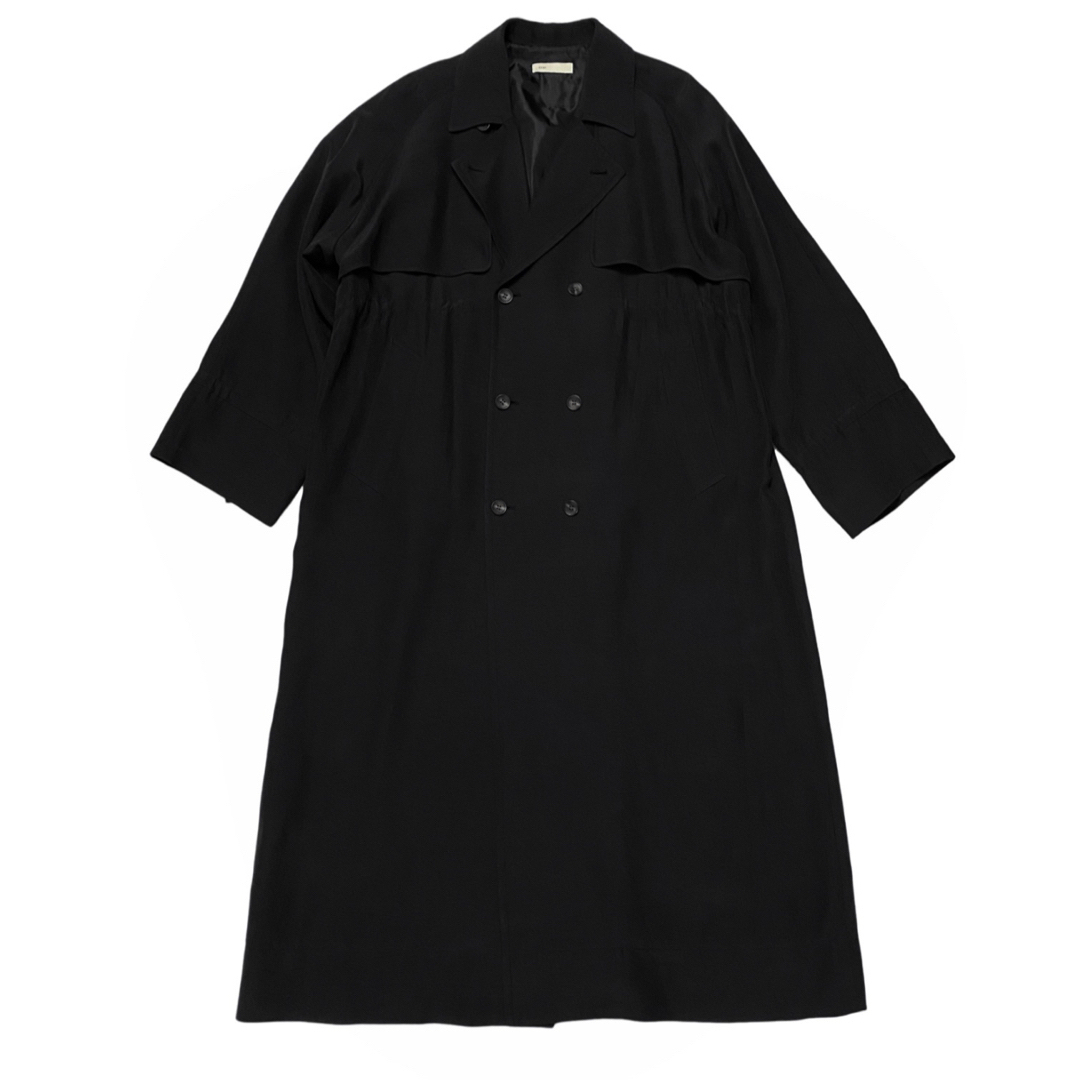 ENOF イナフ long coat ロング トレンチ コート ブラック 黒 Lの ENOF イナフ long coat ロング トレンチ コート ブラック 黒 Lの