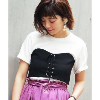 ページボーイ(PAGEBOY)の新品未使用★PAGEBOY ビスチェ付きTシャツ　ページボーイ(Tシャツ(半袖/袖なし))