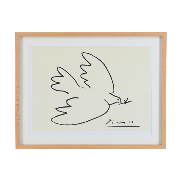 パブロ・ピカソ Dove of Peace ナチュラルフレーム IDEE 無印絵画/タペストリー