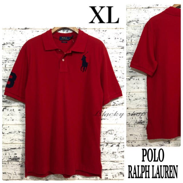 【未使用】ラルフローレン ポロシャツ 赤 レッド XL ビッグポニー 刺繍