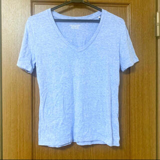 ジーユー(GU)のGU 美品 Vネック Tシャツ 青 ブルー(Tシャツ(半袖/袖なし))
