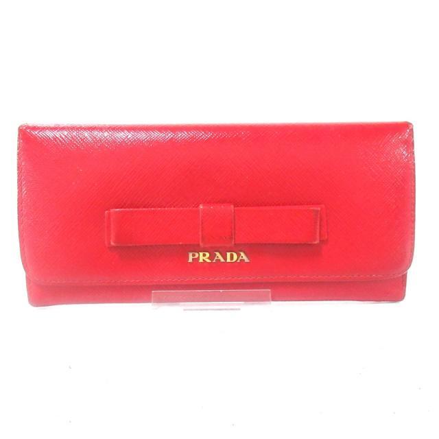 PRADA(プラダ)のPRADA(プラダ) 長財布 - レッド リボン レディースのファッション小物(財布)の商品写真