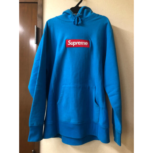 パーカーsupreme 09aw Box Logo Hooded M ターコイズ