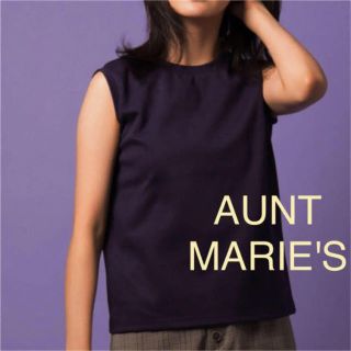 アントマリーズ(Aunt Marie's)の定価3780円 新品 アントマリーズ ノースリーブ カットソー パープル(カットソー(半袖/袖なし))