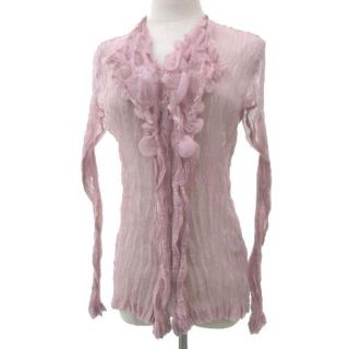 希少 美品 ISSEY MIYAKE SILK 長袖シャツ フリル-