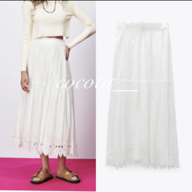 ZARA - 【新品】ZARA クロシェレースロングスカート XSサイズの ZARA - 【新品】ZARA クロシェレースロングスカート XSサイズの