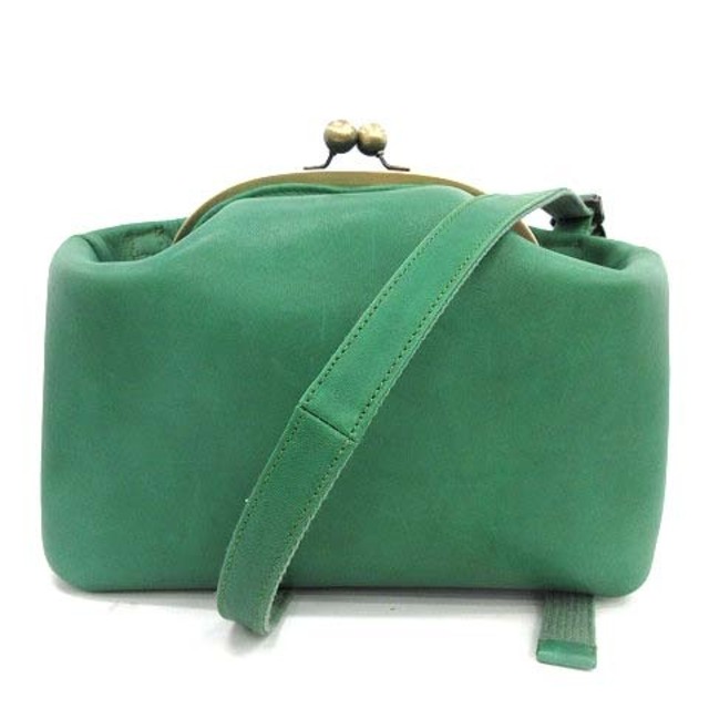 macromauro(マクロマウロ)のマクロマウロ GANMA ショルダーバッグ がま口 レザー 緑 レディースのバッグ(ショルダーバッグ)の商品写真