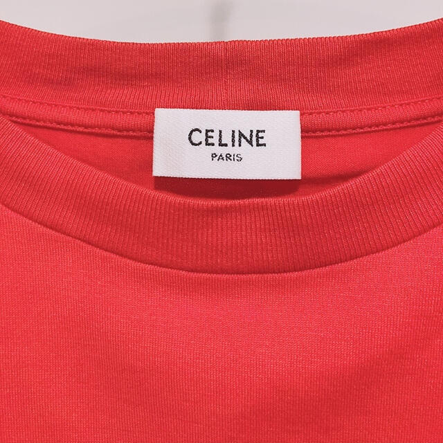 CELINE ロゴ オーバーサイズ Tシャツ XL 赤