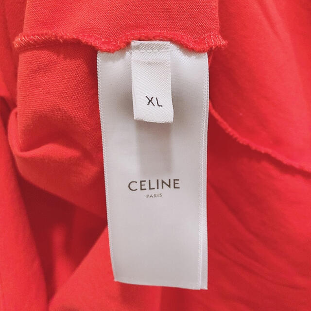 CELINE ロゴ オーバーサイズ Tシャツ XL 赤