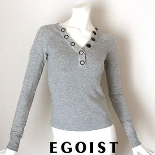 エゴイスト(EGOIST)のエゴイスト カットソー 長袖Tシャツ ヘンリーネック ラグラン グレー F(カットソー(長袖/七分))