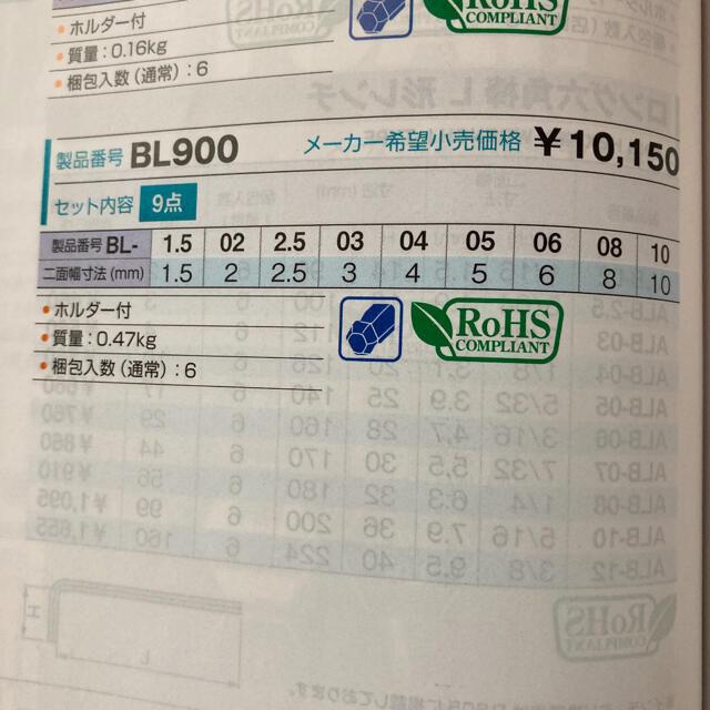 新品未使用 TONE ロングボールポイントL形レンチセット 9点 BL900の通販 by KKT shop｜ラクマ