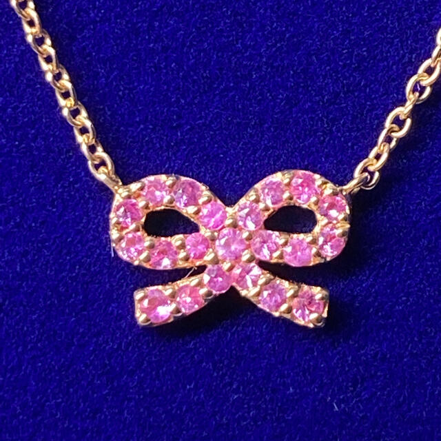 美品/ESTELLE/エステール/リボンモチーフネックレス/ルビー/K10 美品/ESTELLE/エステール/リボンモチーフネックレス/ルビー/K10