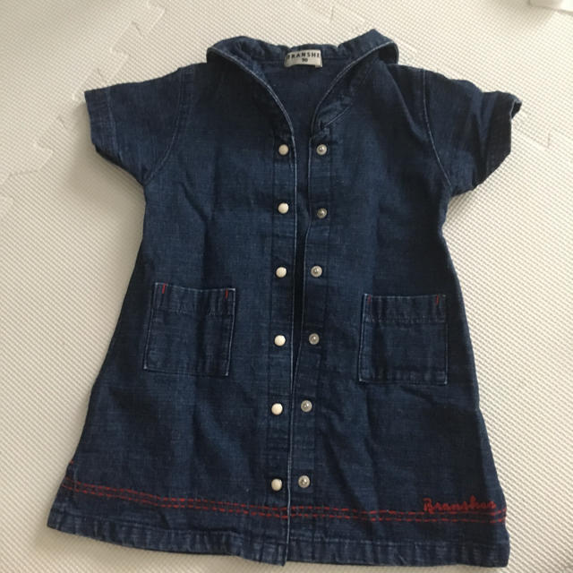 Branshes(ブランシェス)のデニムワンピ　サイズ90 キッズ/ベビー/マタニティのキッズ服女の子用(90cm~)(ワンピース)の商品写真