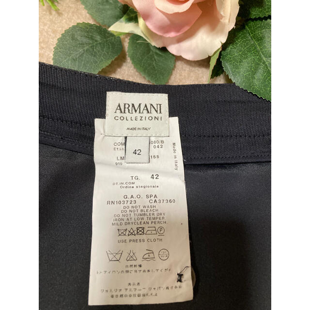 ARMANI COLLEZIONI(アルマーニ コレツィオーニ)の◇ARMANI COLLEZIONI◇ラップスカート ネイビー シルバー 42 レディースのスカート(ひざ丈スカート)の商品写真