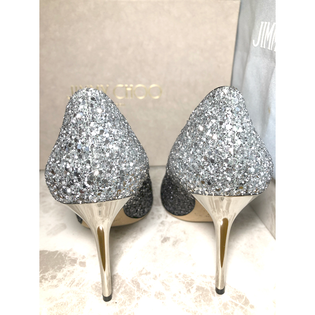 JIMMY CHOO(ジミーチュウ)の【極美品】ジミーチュウ　23.5cm  パンプス　ブラック　グリッター レディースの靴/シューズ(ハイヒール/パンプス)の商品写真