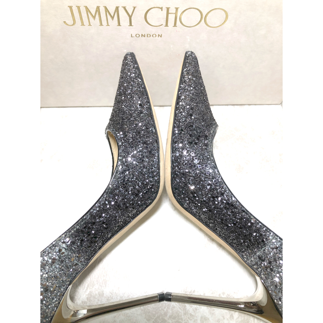 JIMMY CHOO(ジミーチュウ)の【極美品】ジミーチュウ　23.5cm  パンプス　ブラック　グリッター レディースの靴/シューズ(ハイヒール/パンプス)の商品写真