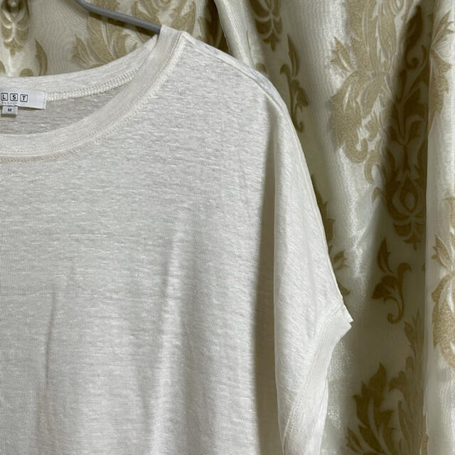 PLST(プラステ)のプラステ　フレンチリネンジャージーリラックスTシャツ　白　半袖 レディースのトップス(Tシャツ(半袖/袖なし))の商品写真