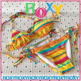 ロキシー(Roxy)のROXYロキシーUS限定ビキニ マルチボーダーデザイン水着 Ｓ１点物(水着)