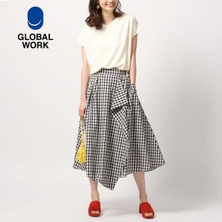 グローバルワーク(GLOBAL WORK) ギンガムチェック ロングスカート