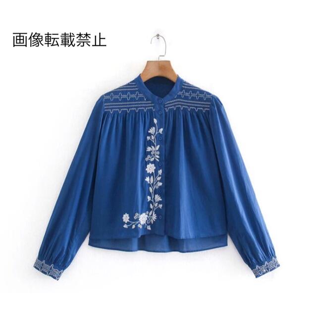 Zara 8月新作 5173 Blue ブルー エンブロイダリー 刺繍 ブラウスの通販 By 正規 海外select Shop Duality ザラならラクマ