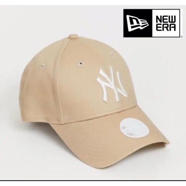 NEW ERA(ニューエラー)の【海外限定】日本未発売　ニューエラ 帽子　キャップ NY ヤンキース ベージュ レディースの帽子(キャップ)の商品写真