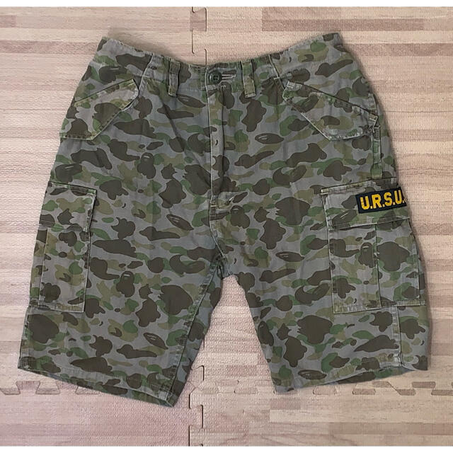 激レア☆ URSUS BAPE グリーン カモ ショーツ ハーフ パンツ S - 通販